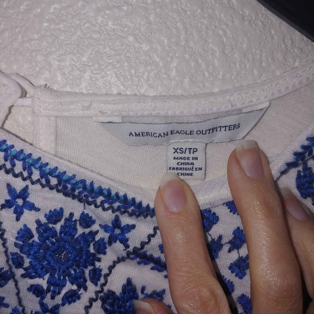 American eagle outfitters embroidered babydoll top - Picture 6 of 7